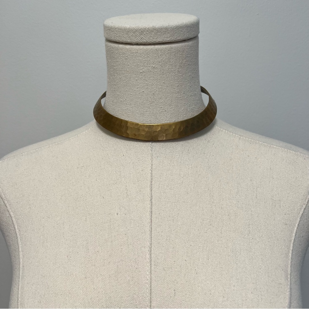 Gold Hammered Choker Necklace